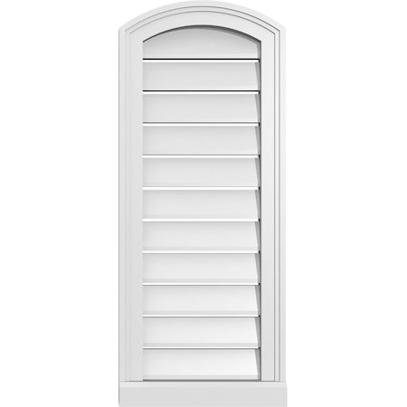 Ekena Millwork Arch Top Surface Mount PVC Gable Vent w/ 2"W x 2"P Brickmould Sill Frame, 14"W x 32"H GVPAR14X3203SN